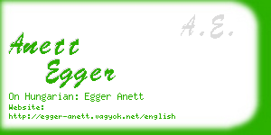 anett egger business card